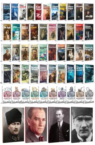 51 Dünya Klasiği ve Atatürk Temalı 64 Sayfa Çizgili Defter Seti -1 - H