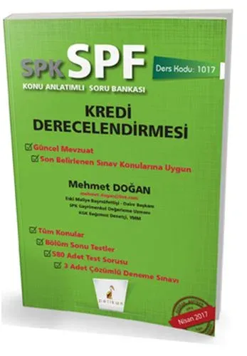 Pelikan Yayınları SPK - SPF Kredi Derecelendirmesi Konu Anlatımlı Soru Bankası 1017