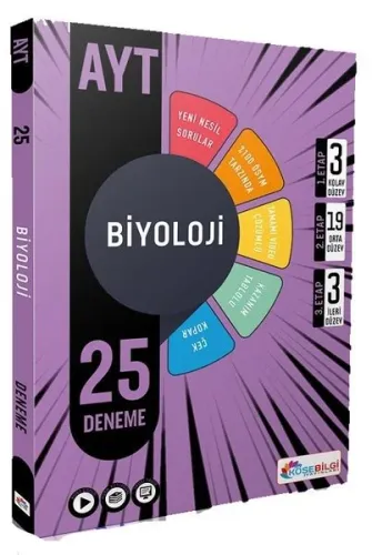 Köşebilgi Yayınları AYT Biyoloji 25 Deneme Video Çözümlü