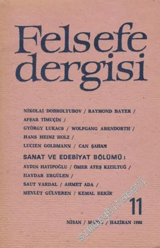 Felsefe Dergisi - Sayı: 11, Nisan - Mayıs - Haziran 1980