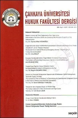 Çankaya Üniversitesi Hukuk Fakültesi Dergisi Cilt:2 Sayı:1 Nisan 2017
