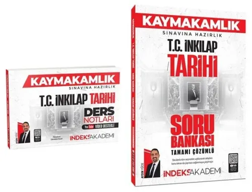 İndeks Akademi 2025 Kaymakamlık TC İnkılap Tarihi Video Ders Notları ve Soru Bankası 2'li Set