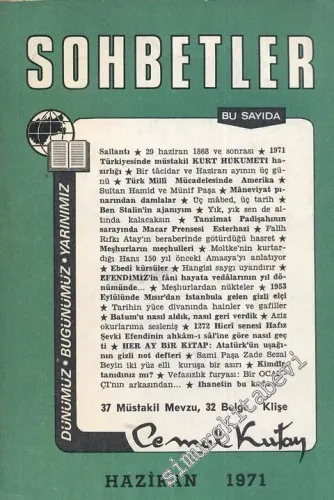 Sohbetler: Dünümüz, Bugünümüz, Yarınımız - Sayı: 3, Haziran 1971