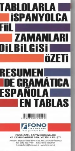 Tablolarla İspanyolca Fiil Zamanları Dilbilgisi Özeti