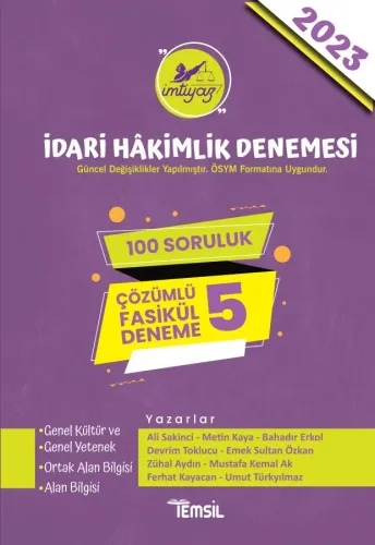 İMTİYAZ İdari Hâkimlik Sınavı Çözümlü 5 Deneme