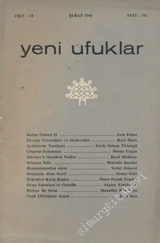 Yeni Ufuklar Aylık Sanat Fikir Dergisi - Sayı: 165, Şubat 1966       1966