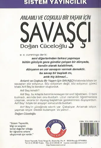 Anlamlı ve Coşkulu Bir Yaşam İçin Savaşcı Doğan Cüceloğlu Sistem Yayın