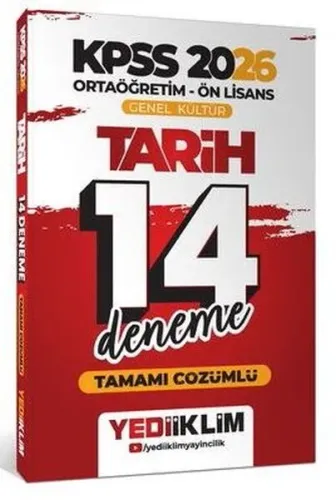 Yediiklim Yayınları 2026 KPSS Ortaöğretim Ön Lisans Genel Kültür Tarih