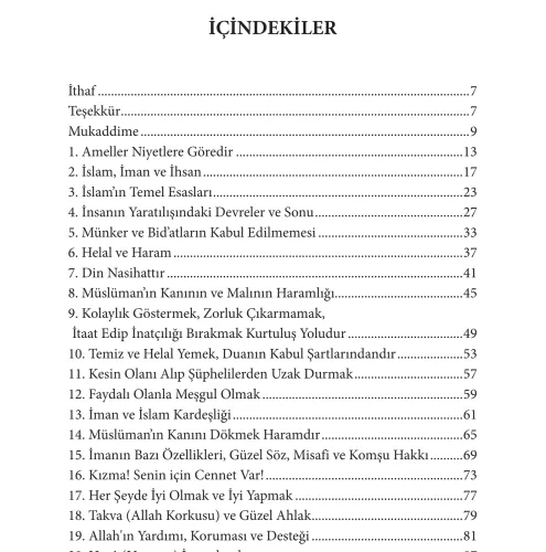 İmam Nevevi 40 Hadis - Dersler ve İbretler