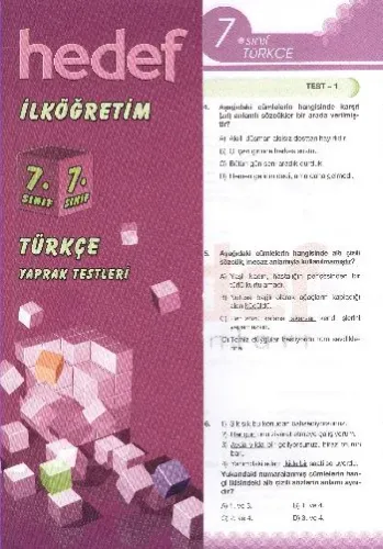 Hedef 7. Sınıf Türkçe Yaprak Testler