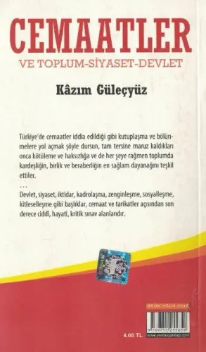 Cemaatler ve Toplum-Siyaset-Devlet (Cep Boy) Kazım Güleçyüz Yeni Asya 