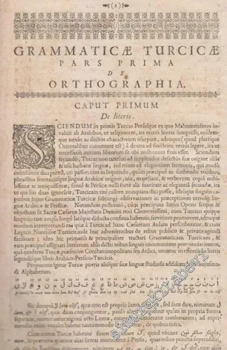 Linguarum Orientalium Turcicae Arabicae Persicae Institutiones Seu Gra