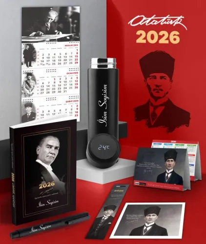 Kişiye Özel 2026 Atatürk Gazi Paşa Ajanda - İmza Duvar Takvimi - Masa 