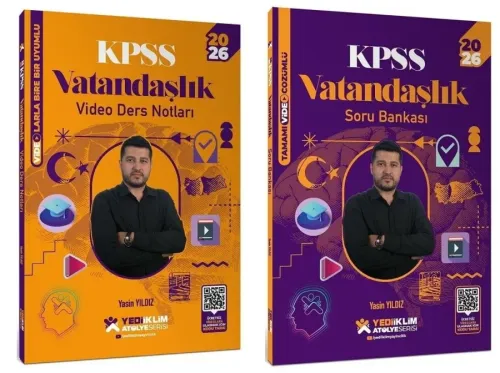 Yediiklim Yayınları 2026 KPSS Vatandaşlık Atölye Video Ders Notları ve Soru Bankası 2'li Set