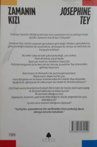 Zamanın Kızı Josephine Tey April Yayınları