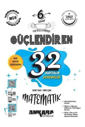 ANKARA 6.SINIF MATEMATİK GÜÇLENDİREN 32 HAFTALIK DDENEME