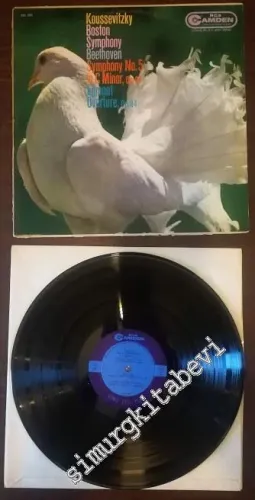 33 LP PLAK VINYL: Beethoven - Serge Koussevitzky, Boston Symphony Orchestra - Beethoven Symphony No. 5, in C Minor , Op. 67, Egmont Overture, Op. 84 -