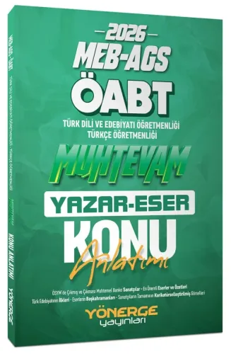Yönerge Yayınları 2026 ÖABT MEB-AGS Türkçe-Türk Dili Edebiyatı Muhtevam Yazar Eser Konu Anlatımı