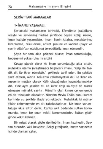 Makamat Tercümesi ve Arapçası İmam Birgivi