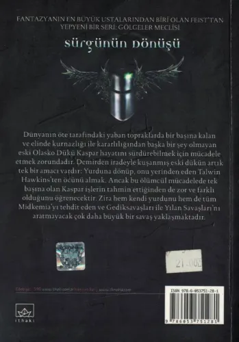 Sürgünün Dönüşü Raymond Feist İthaki Yayınları %67 indirimli