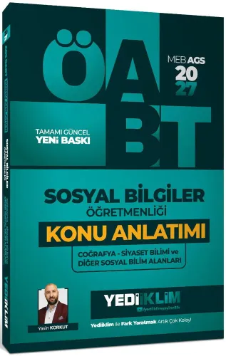 Yediiklim Yayınları 2027 MEB AGS ÖABT Sosyal Bilgiler Öğretmenliği Coğrafya Siyaset Bilimi ve Diğer Sosyal Bilim Alanları Konu Anlatımı