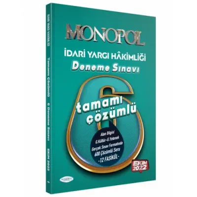 İdari Yargı Hakimliği Tamamı Çözümlü Deneme Sınavı