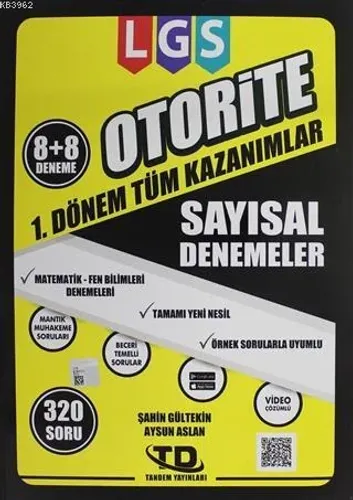 LGS Otorite 1. Dönem Sayısal Denemeler 8+8 Deneme