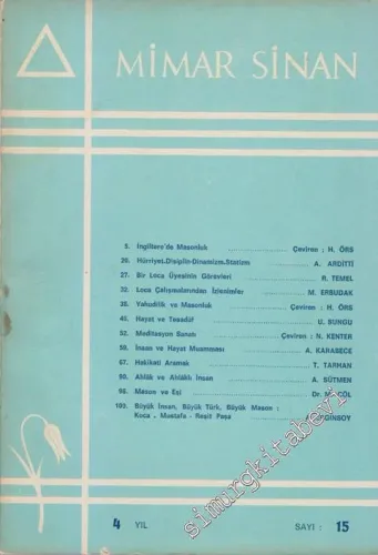 Mimar Sinan Dergisi - Sayı: 15     Yıl: 4   1974