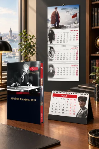 2027 Atatürk Ciltli Ajanda - Sakarya Duvar Takvimi - Masa Takvimi