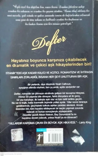 Defter Nicholas Sparks Artemis Yayınları