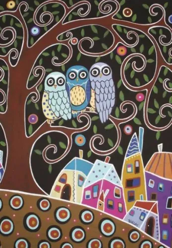 Anatolian Puzzle 500 Parça Üç Baykuş 3605