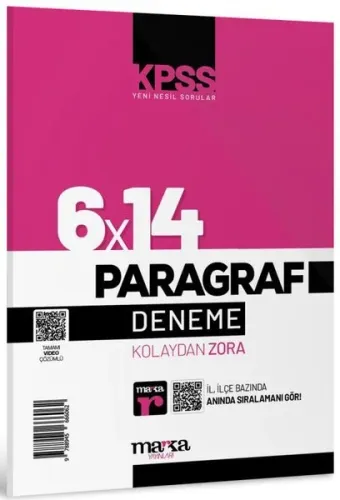 Marka Yayınları KPSS Paragraf 6x14 Tamamı Video Çözümlü Deneme