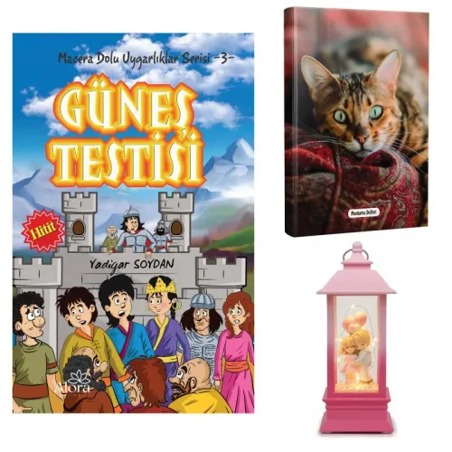 Güneş Testisi - Şaşkın Kedi Planlama Defteri ve Balonlu Aşıklar Fener 