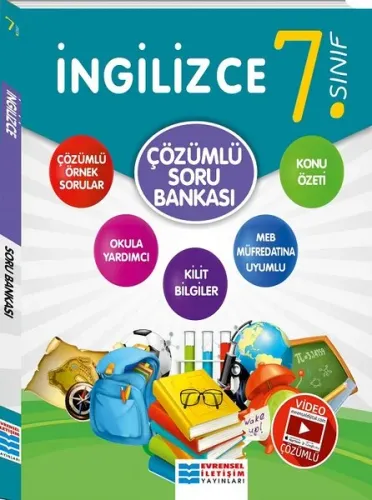 7.Sınıf İngilizce Video Çözümlü Soru Bankası Evrensel İletişim Yayınları