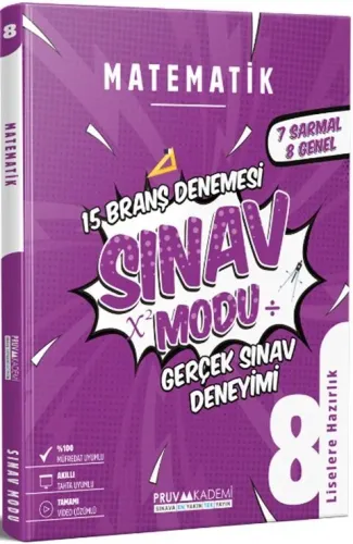Pruva Akademi 8. Sınıf Matematik Sınav Modu 15 Deneme