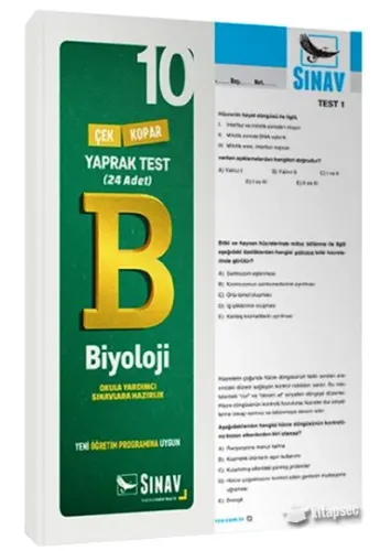 10.Sınıf Biyoloji Yaprak Test Sınav Dergisi Yayınları