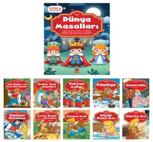 Dünya Masalları Seti (10 Kitap Takım - Küçük Boy); 1. ve 2. Sınıflar İçin Düz Yazılı