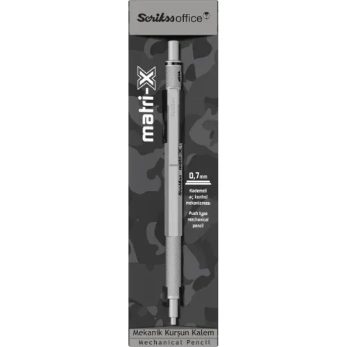 SCRIKSS OFFICE VERSATİL KALEM MATRI-X 0.7 ŞEFFAF AMBALAJ AÇIK GRİ
