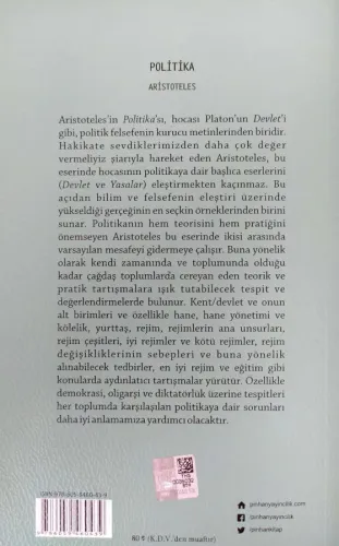 Politika Aristoteles Pinhan Yayıncılık