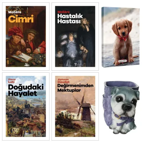 Fransız Edebiyatı Koleksiyonu 4 Kitap ve Dekoratif Köpek Kalemlik - Ma