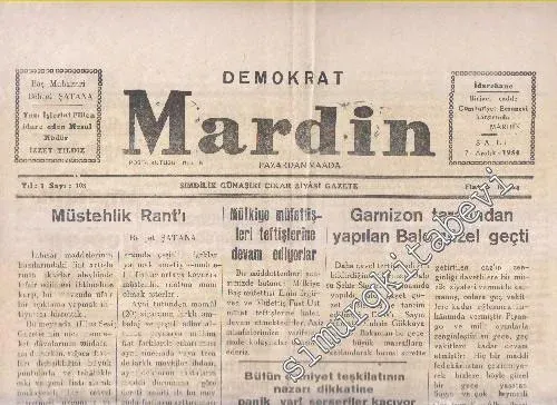 Demokrat Mardin - Sayı: 108  Yıl: 1    Aralık 1954