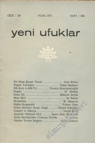 Yeni Ufuklar Aylık Sanat Fikir Dergisi - Sayı: 224, Ocak 1971       1971