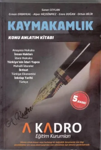 Kaymakamlık Konu Anlatım Kitabı