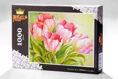 Naturmort Serisi - Pembe Laleler 1000 Parça Puzzle