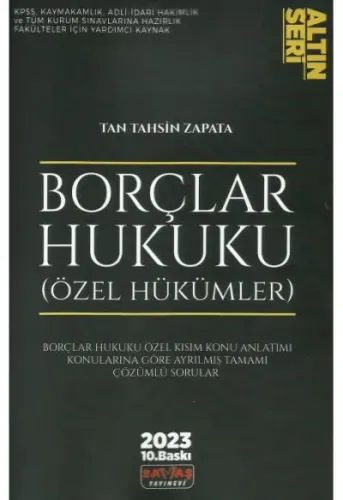 Borçlar Hukuku Özel Hükümler