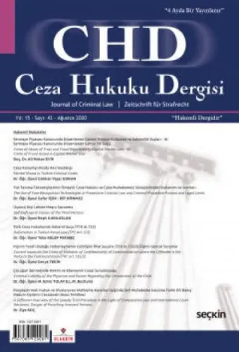 Ceza Hukuku Dergisi Sayı: 43 - Ağustos 2020