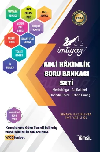 İmtiyaz Adli Hâkimlik Hukuk Soru Bankası 9'LU Set