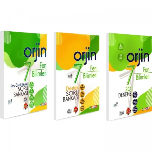 Gama Okul Yayınları 7. Sınıf Fen Bilimleri Orjin Etkinlikli Konu Özetli Soru Bankası-Destek Soru-20 Deneme 2 li SET