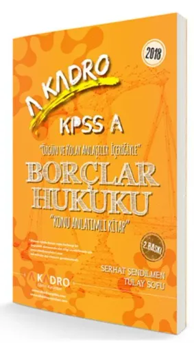 A Kadro KPSS A Borçlar Hukuku Konu Anlatımlı 2018