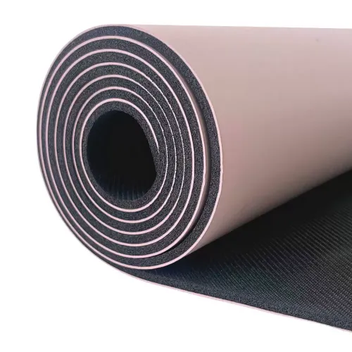 Kaydırmaz Doğal Kauçuk Yoga Pilates Matı Bej-Pembe Desenli